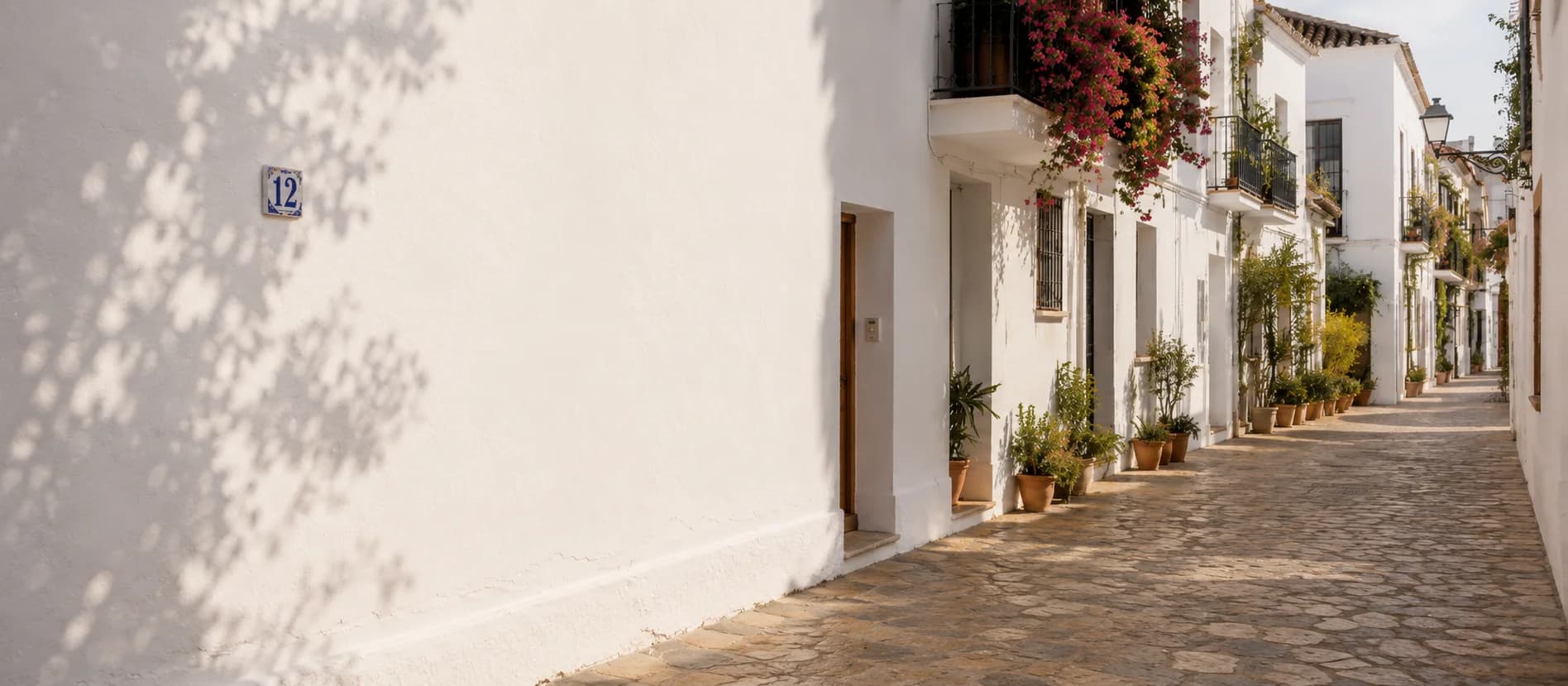 A quiet whitewashed street in Marbella old town