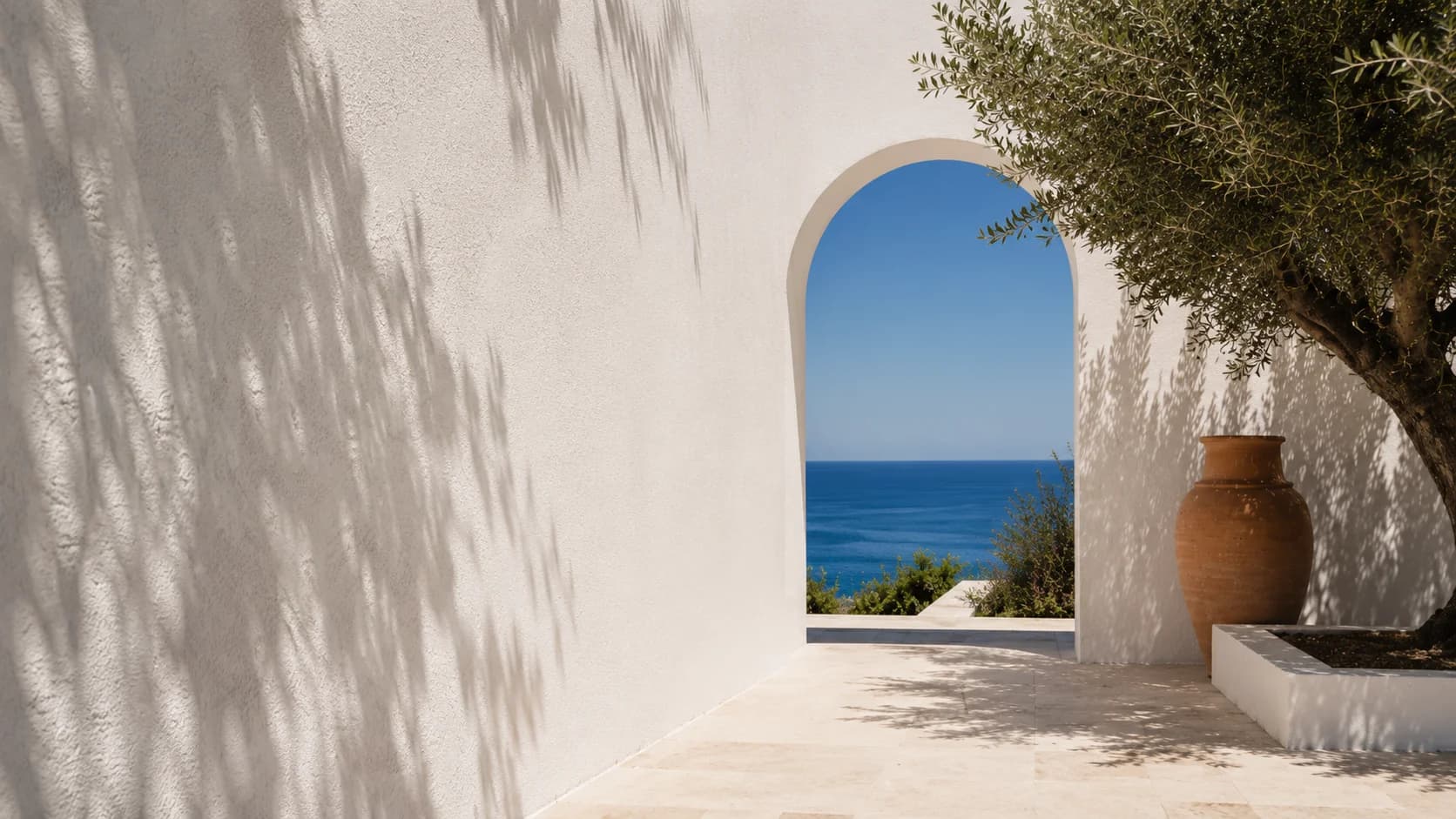 Marbella villa terrace with sea view